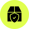 Black mailbox icon with checkmark on bright green circular background