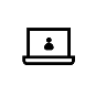 Laptop computer with person icon on screen